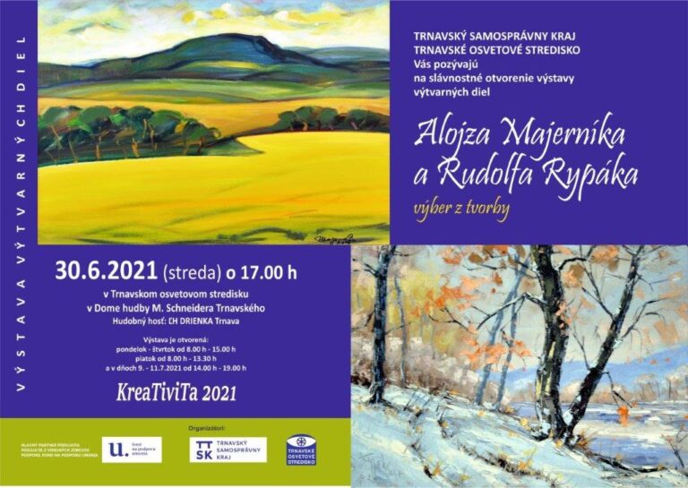 KreaTiviTa 2021: Trnavské osvetové stredisko pozýva na výstavu výtvarných diel piešťanských výtvarníkov Alojza Majerníka a Rudolfa Rypáka